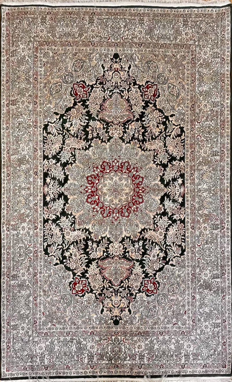 Chinese Handmade silk rug #3 3.5 x 5 ft